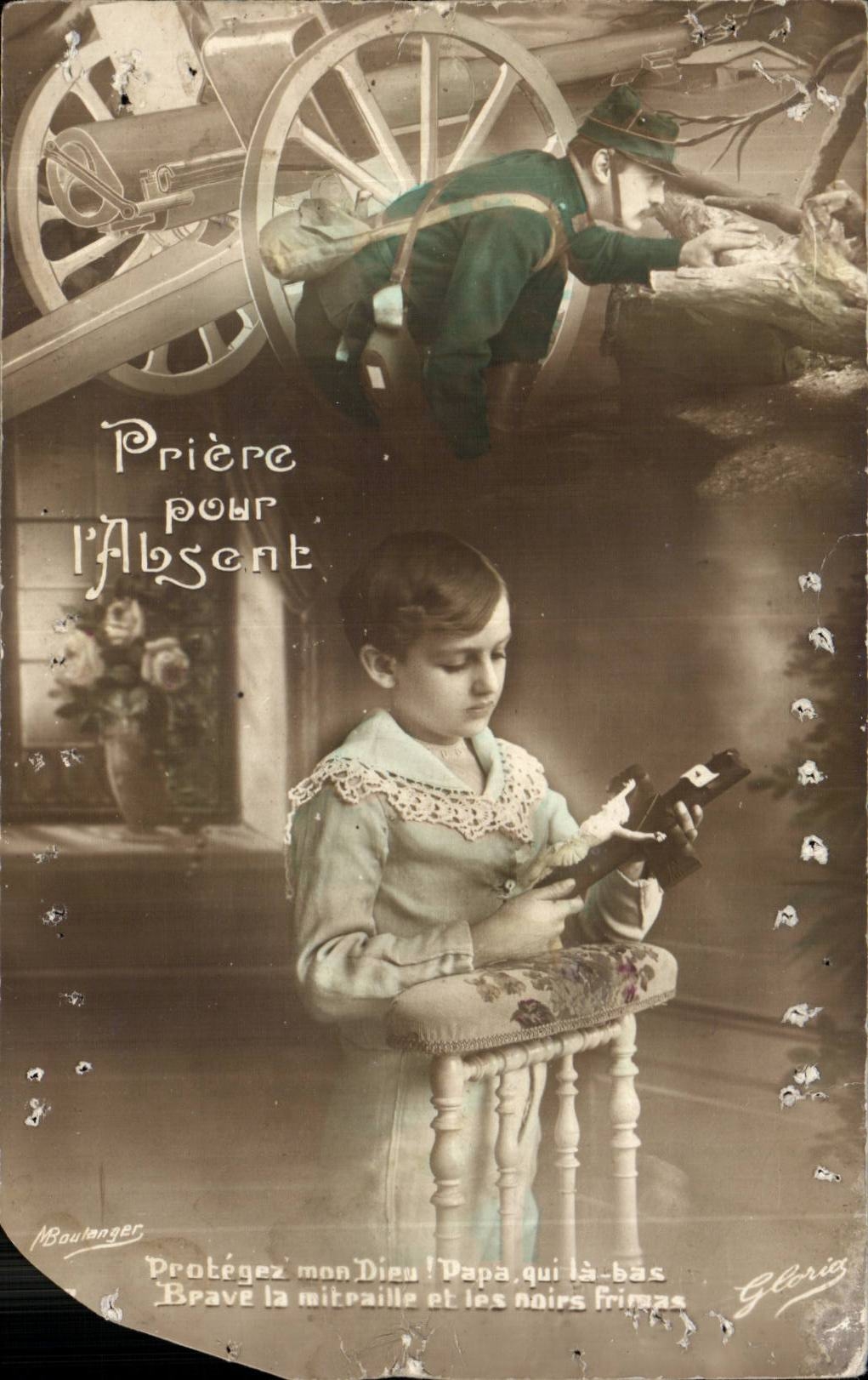 CPA Militaria Priere pour l'absent