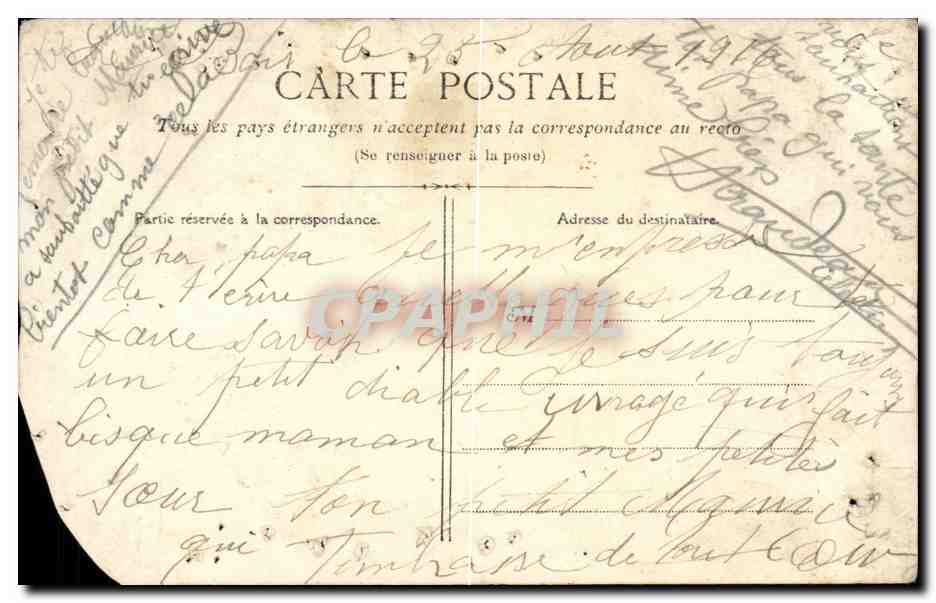 CPA Militaria Priere pour l'absent — Verso