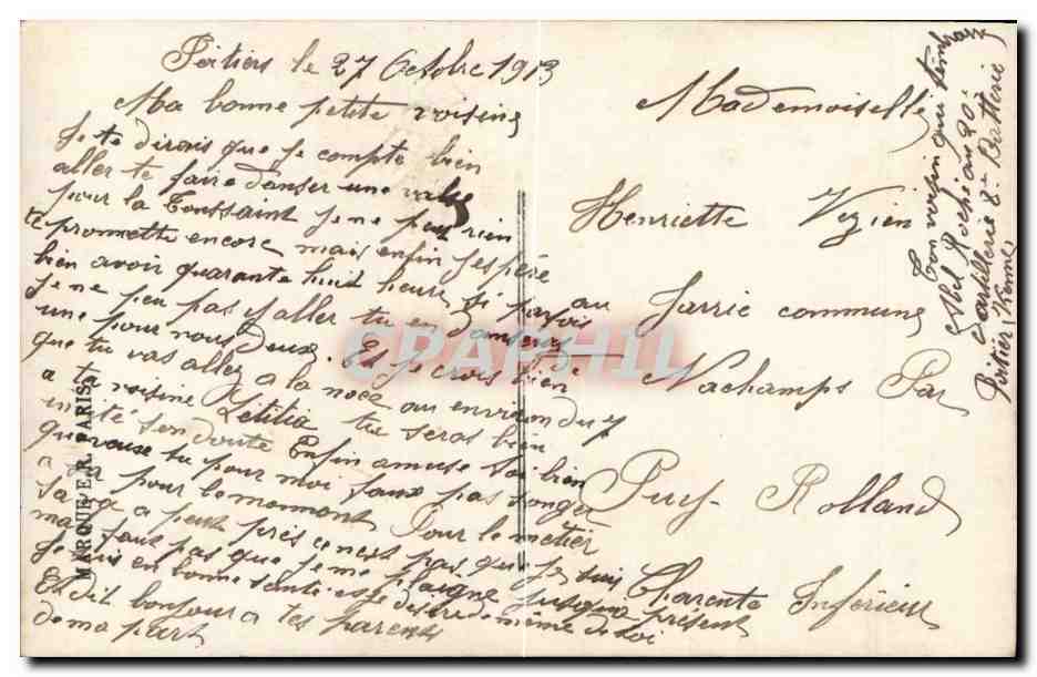 CPA Militaria Soldat Vive la 8eme batterie (canon) — Rückseite