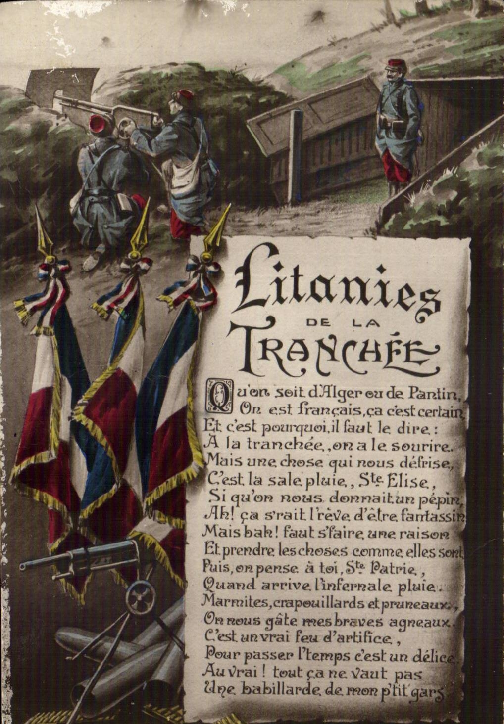 CPA Militaria Soldat litanies de la tranchee