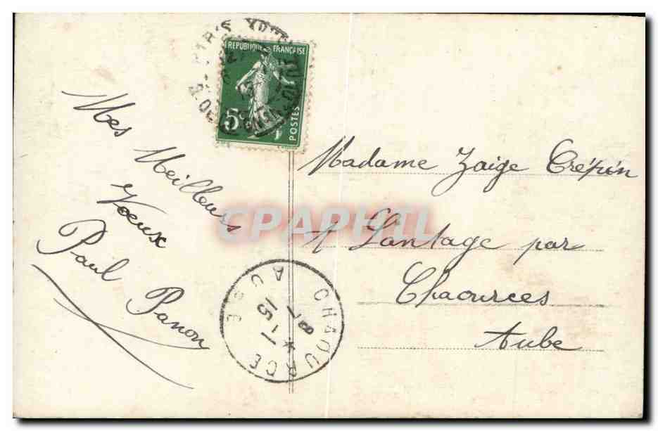 CPA Militaria Bonne annee 1915 (Napoleon avion) — Rückseite