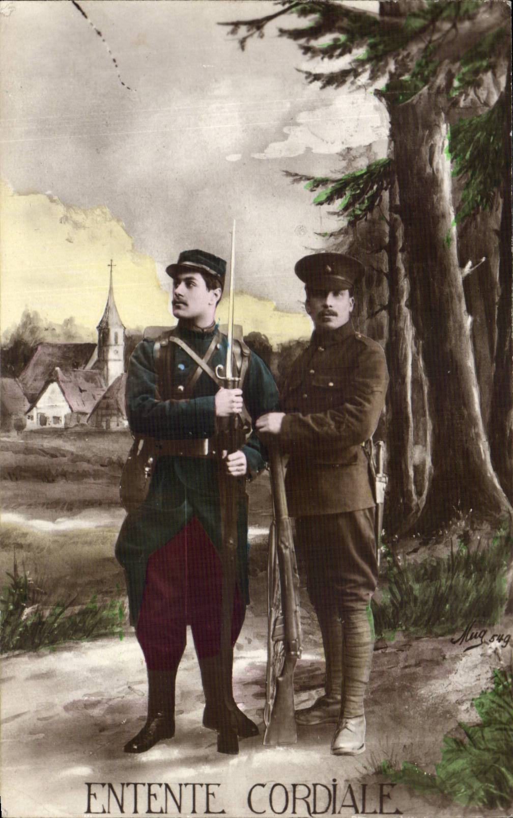 Deux soldats de l'Entente — Entente cordiale — éditeur Mug.oug