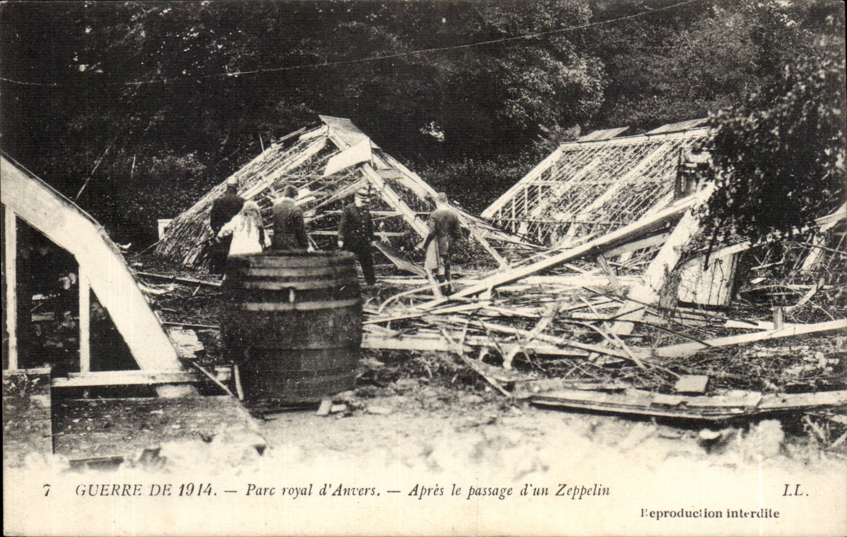 Parc royal d'Anvers — Après le passage d'un Zeppelin — Édition I.L.