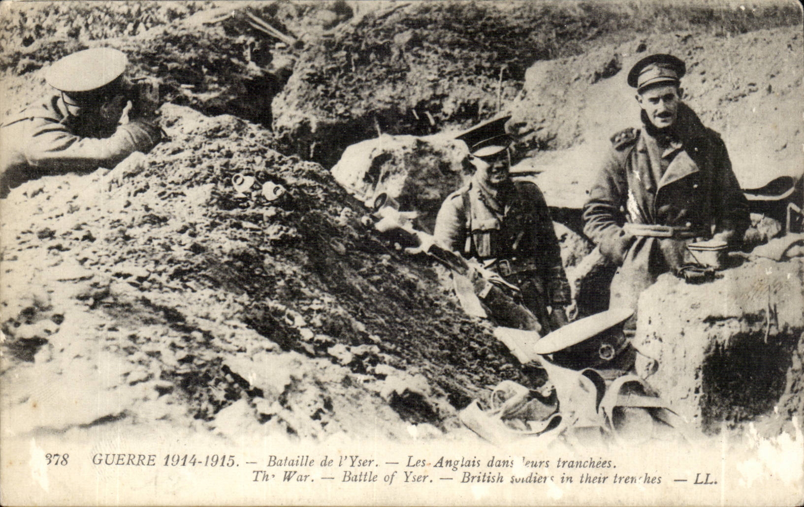 Batalla del Yser — Los ingleses en sus trincheras — LL.
