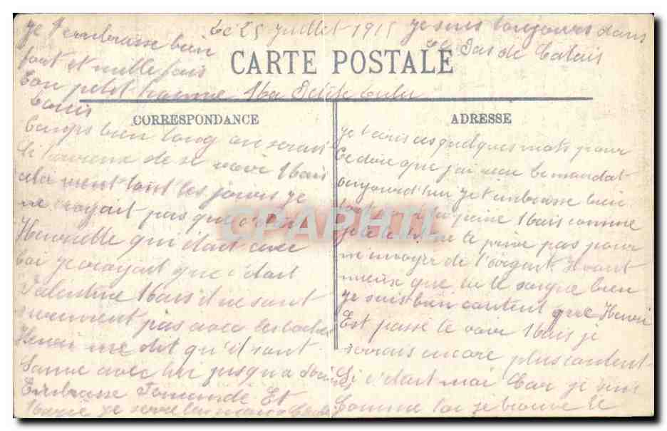 Batalla del Yser — Los ingleses en sus trincheras — LL. — Reverso