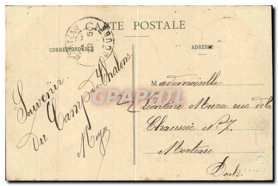CPA Militaria La vie au camp Sous la tente — Rückseite