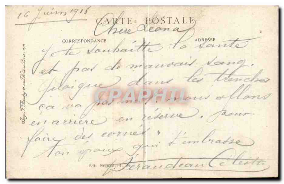 CPA Militaria La petite maraine du poilu (chat cat) — Rückseite