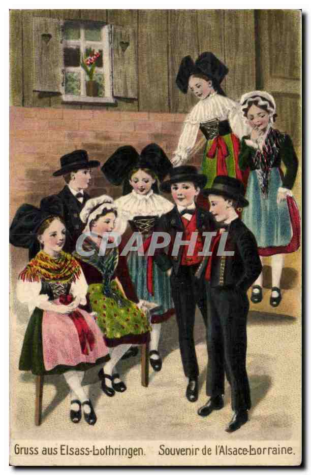 CPA Souvenir de l'alsace Lorraine (folklore costume)