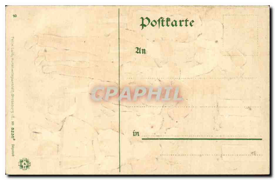 CPA Souvenir de l'alsace Lorraine (folklore costume) — Verso