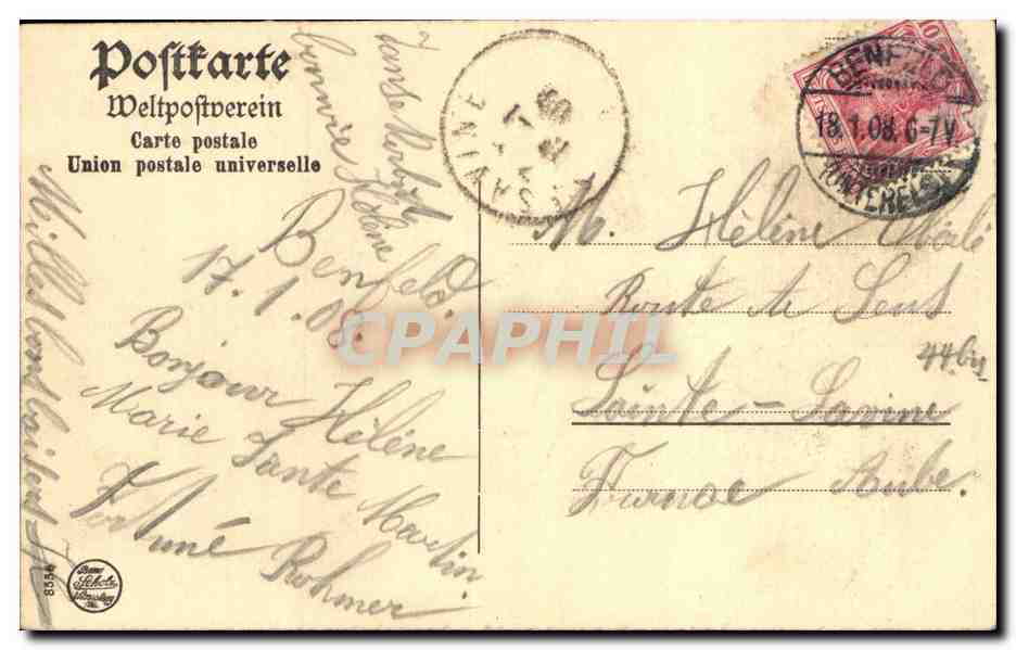 Alsacienne — femme en costume traditionnel — éditeur Elsässerin, n° de série non visible — Verso