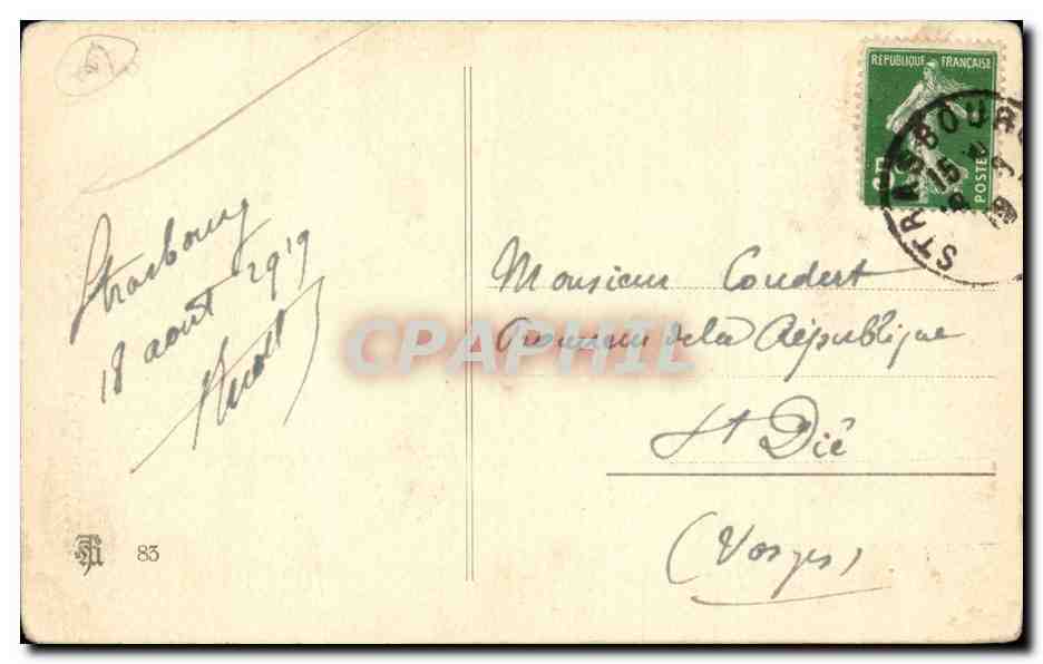 CPA Strasbourg Le pont du corbeau — Rückseite