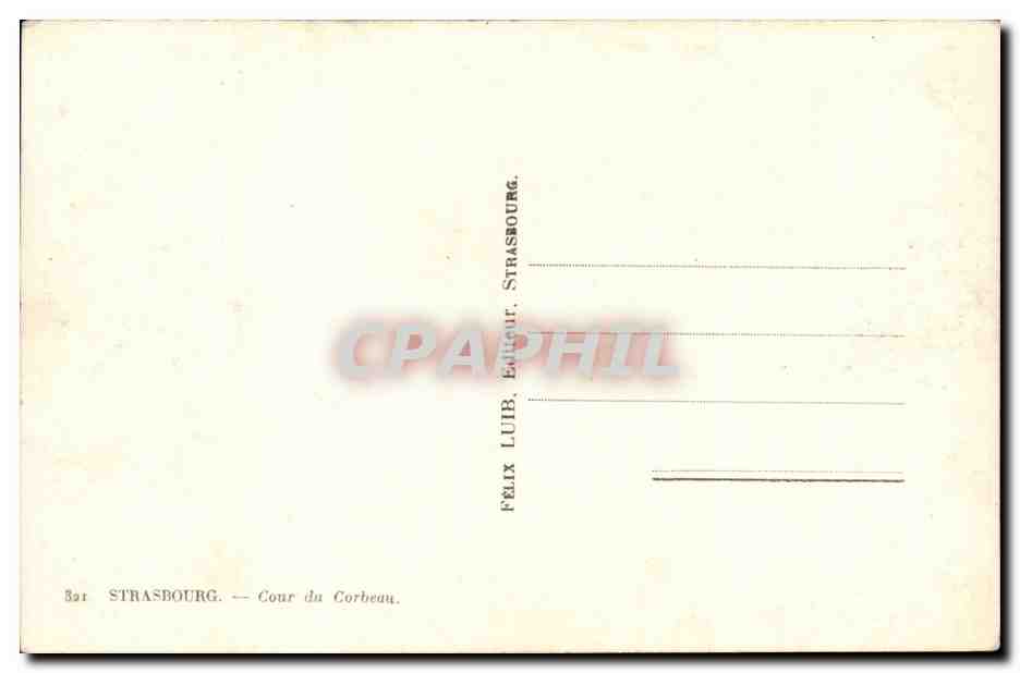CPA Strasbourg Cour du corbeau — Rückseite