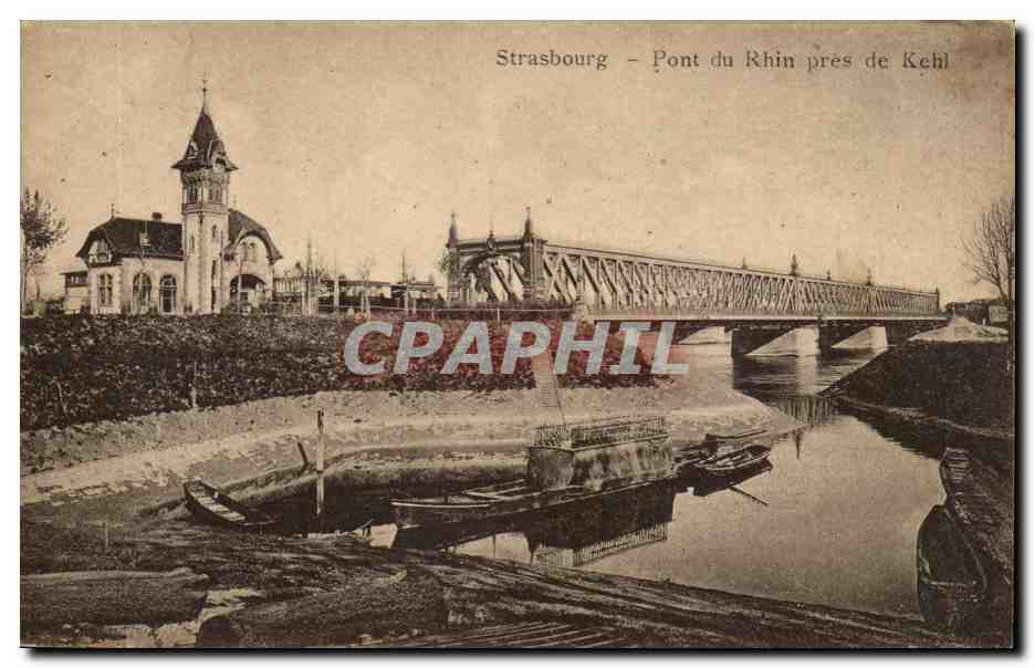 CPA Strasbourg Pont du Rhine pres de Kehl