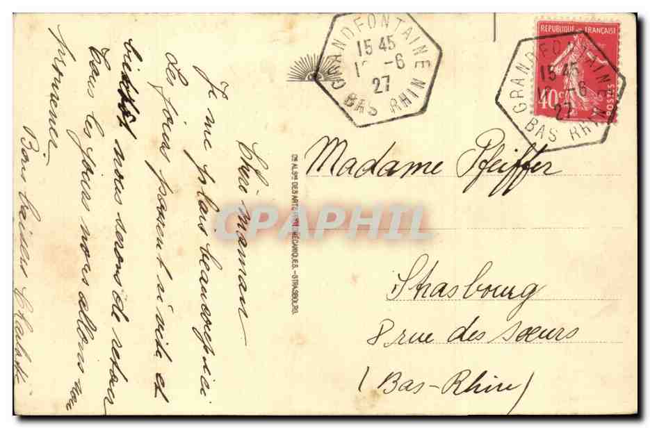 Colonie de Vacances de Strasbourg (Section protestante) — La Salle de Jeux — Yquèll (Poste Schirmeck) — Achterkant