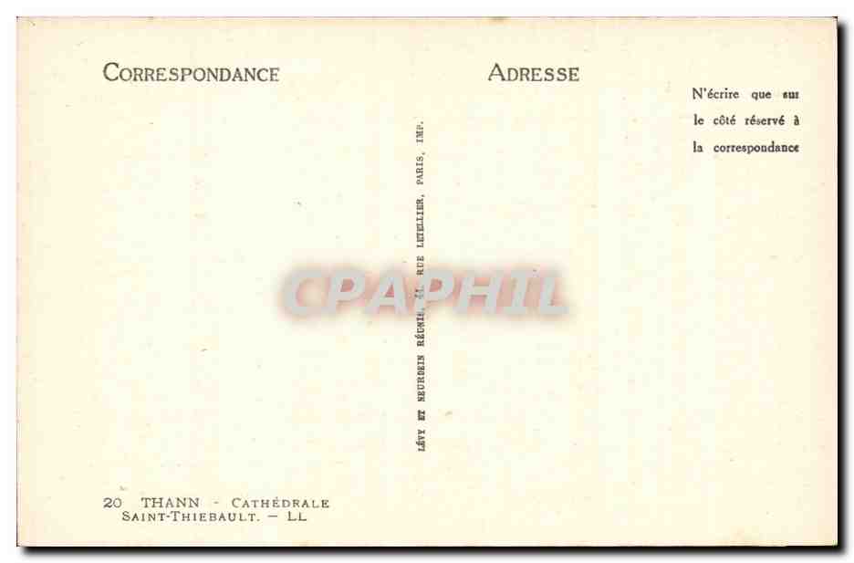 CPA Strasbourg CAthedrale — Verso