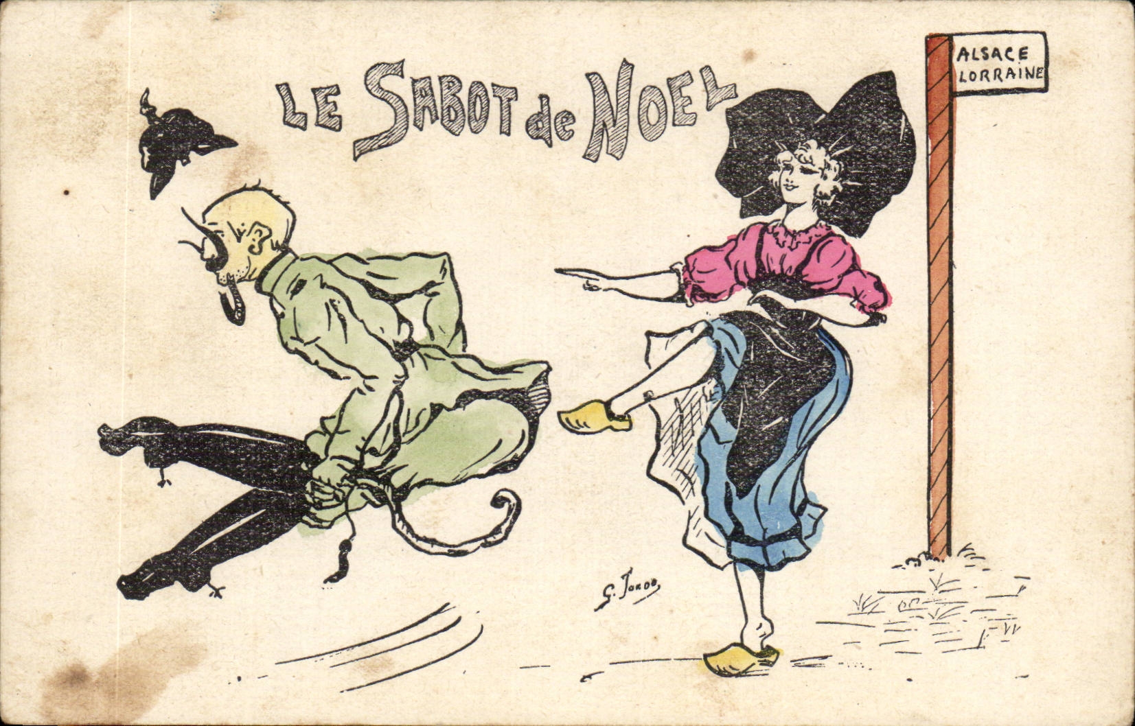 Le Sabot de Noël — caricature d'Alsace Lorraine — S. Jorob