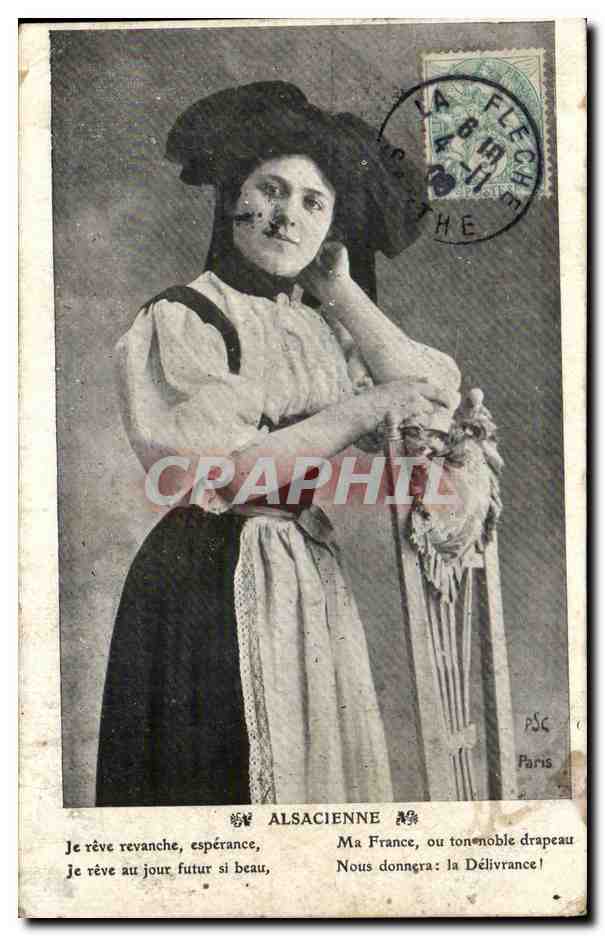 CPA Alsacienne (coiffe costume folklore Alsace Elsass)