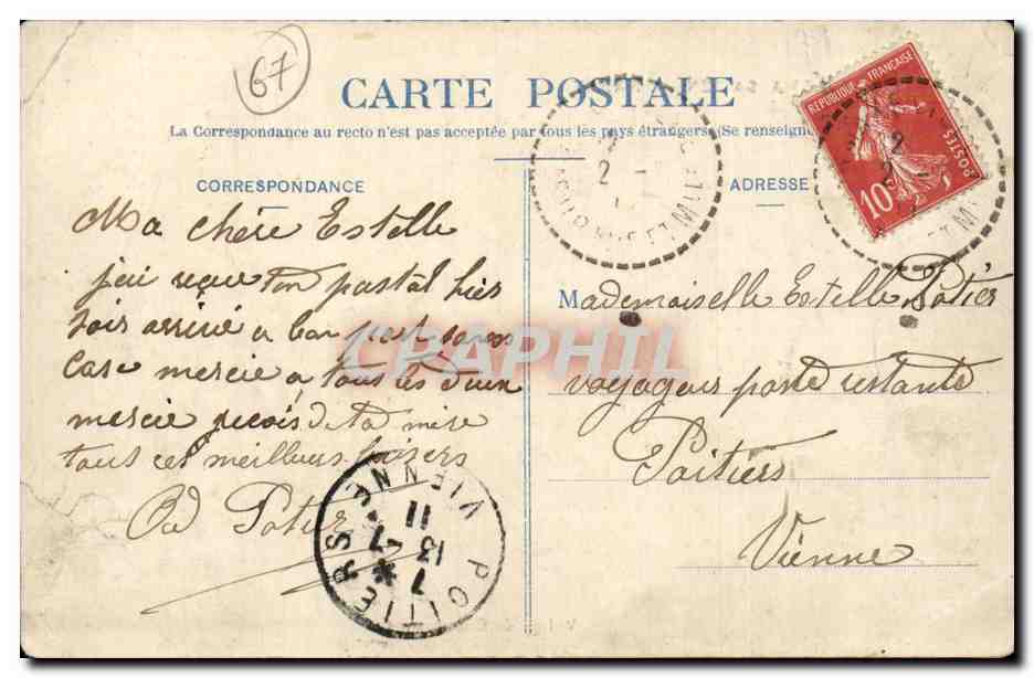 CPA Les alsaciens a Nancy Village d'Obsersebach (folklore coiffe costume) — Verso