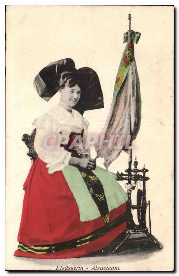 Strasbourg CPA Alsace Fileuse Alsacienne (coiffe costume folklore)