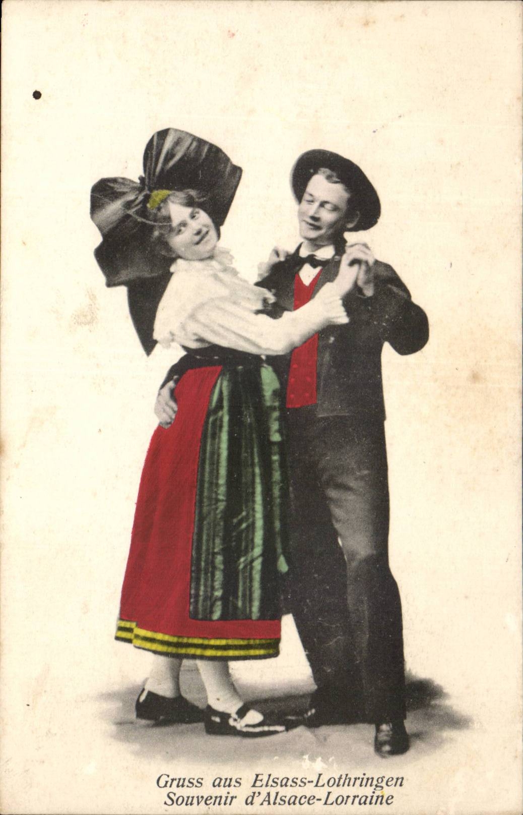Strasbourg CPA Souvenir d'Alsace Lorraine Alsacienne (coiffe costume folklore)