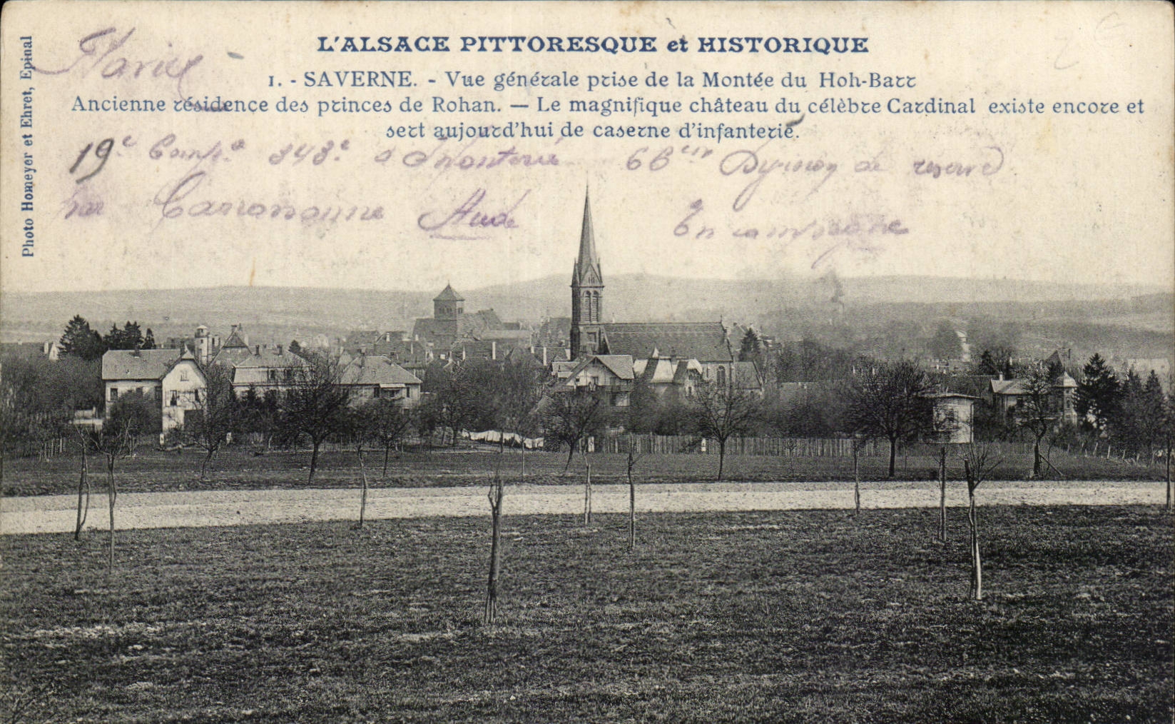 Saverne CPA Vue generale prise de la montee du Hoh Barr