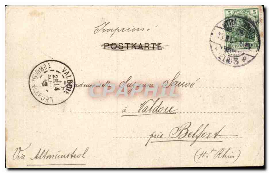 CPA GRuss aus Strasburg kaiserpalast — Verso