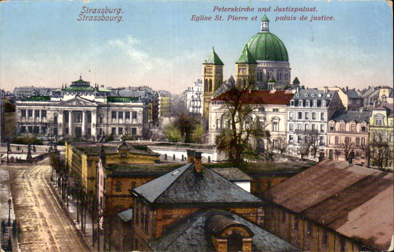 Strasbourg — Peterskirche und Justizpalast — éditeur Felix Luth, Strasbourg