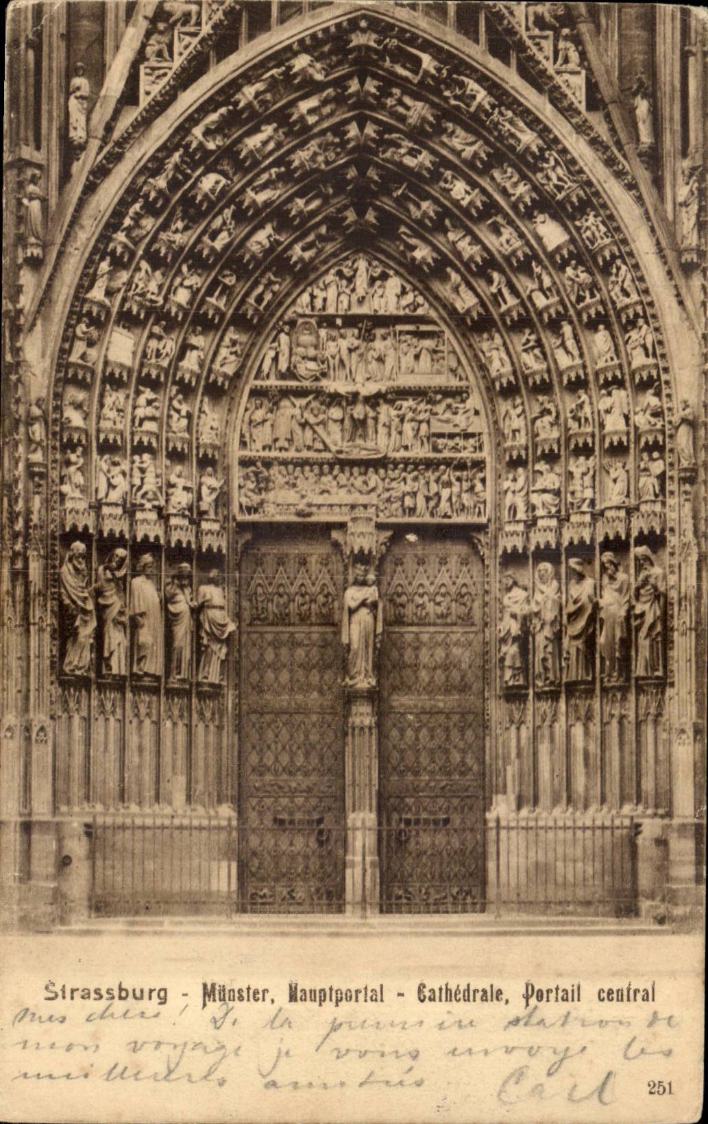 Strasbourg - Cathédrale, Portail central — éditeur inconnu, n° 251