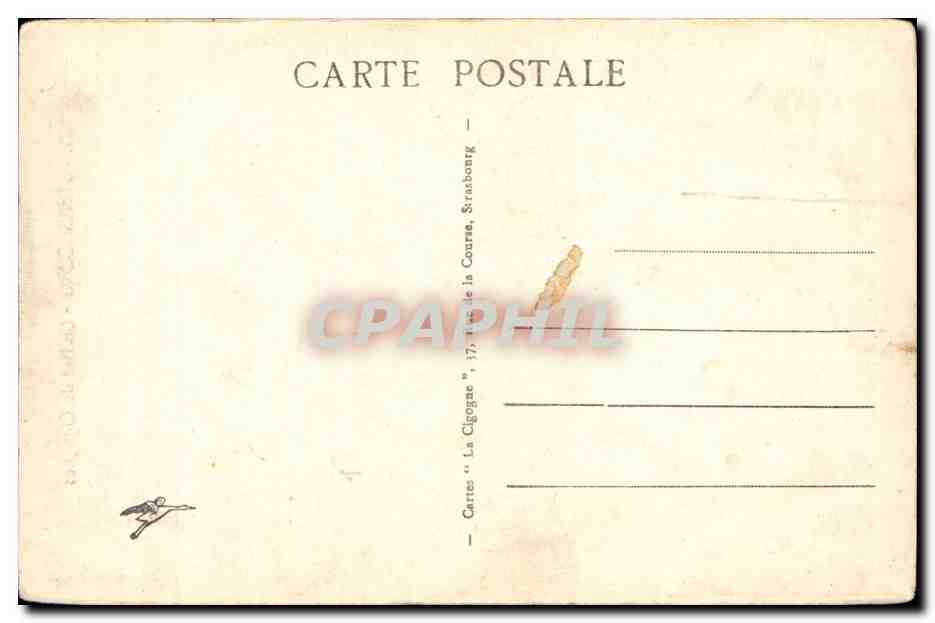 CPA Strasbourg Nid de cigognes — Rückseite