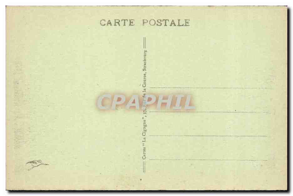 Strasbourg — Vue prise des Ponts Couverts — Cartes 'La Cigogne', 17, rue de la Courre, Strasbourg — Back