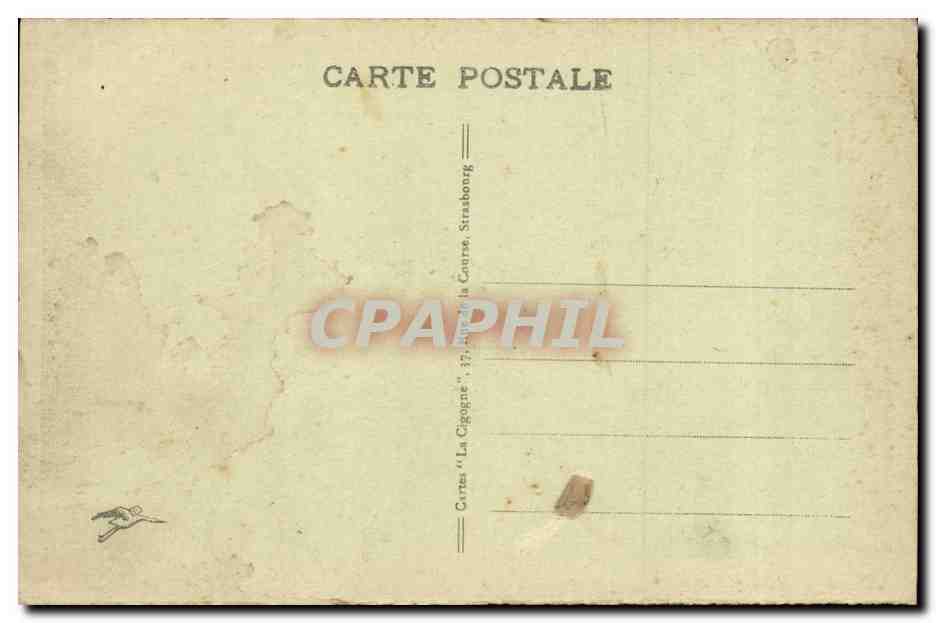 CPA Strasbourg Place Gutenberg (automobile) — Verso