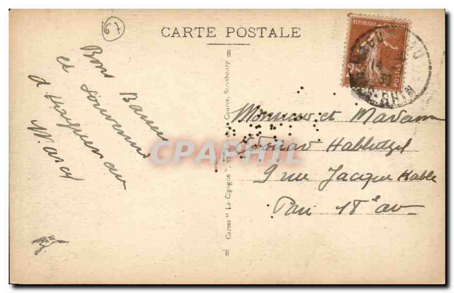 Haguenau CPA Ancien pont sur la Moder — Rückseite