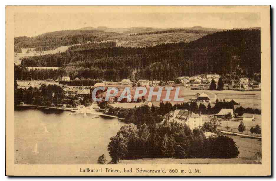 Titisee, bad. Schwarzwald — vue panoramique du lac et du village — éditeur non visible