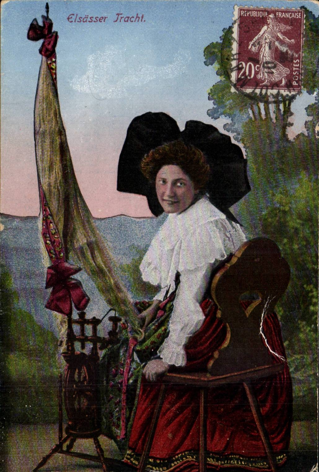 CPA Elsasser Tracht (folklore coiffe costume)