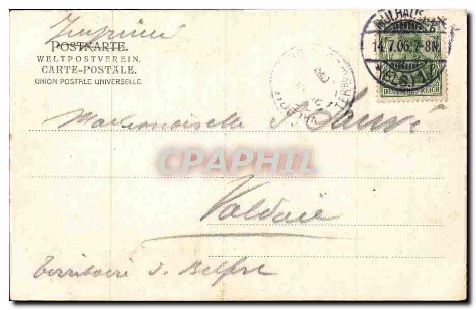 Mulhouse Muhausen CPA Jardin du reservoir — Rückseite