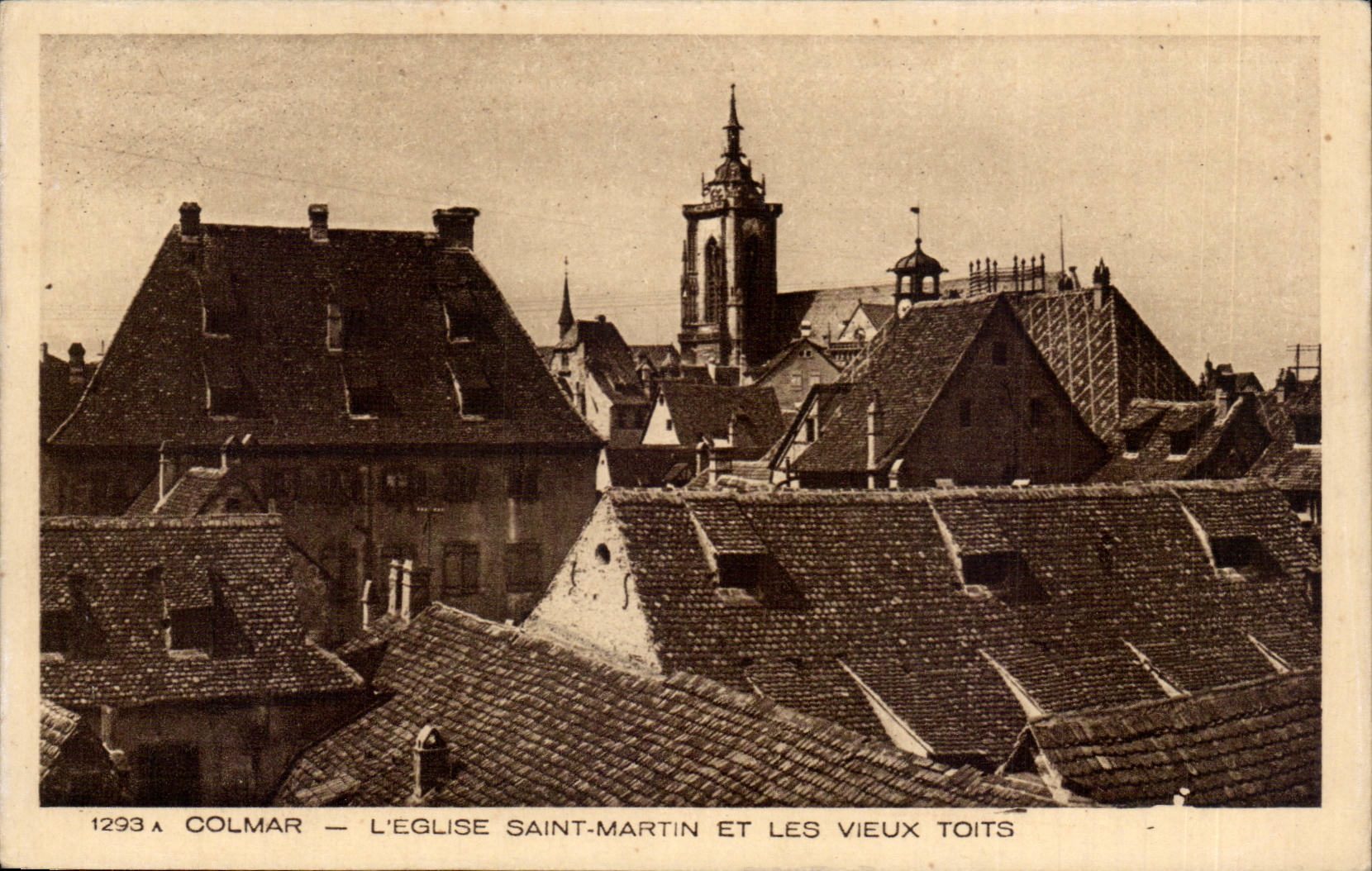 Colmar CPA L'eglise Saint Martin et les vieux toits