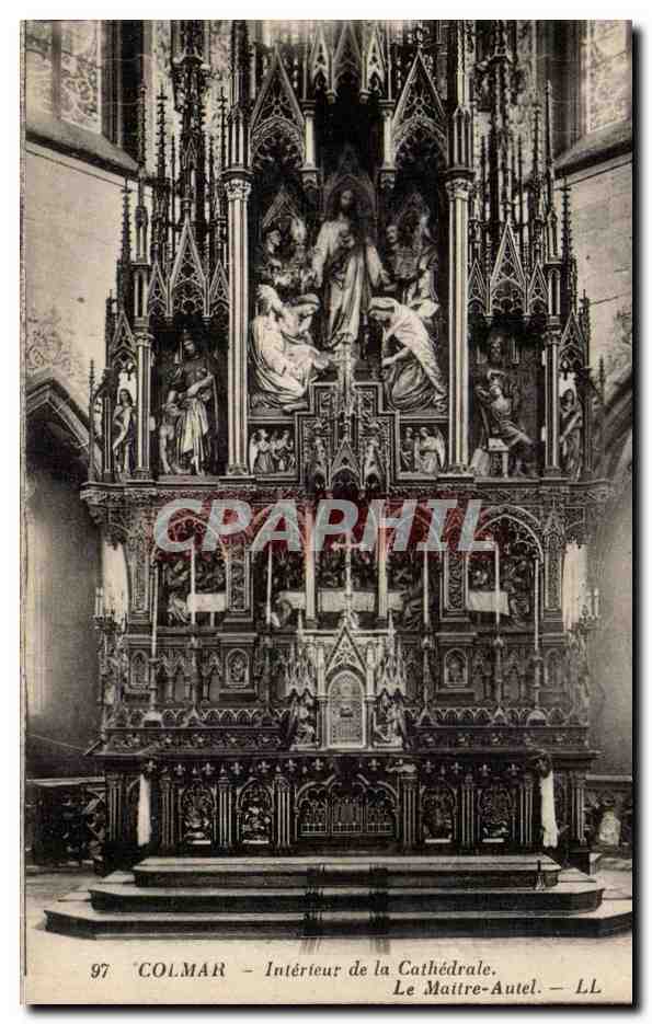 Colmar CPA Interieur de la cathedrale Maitre autel