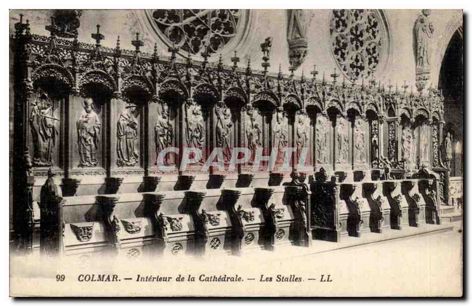 Colmar CPA Interieur de la cathedrale Les stalles