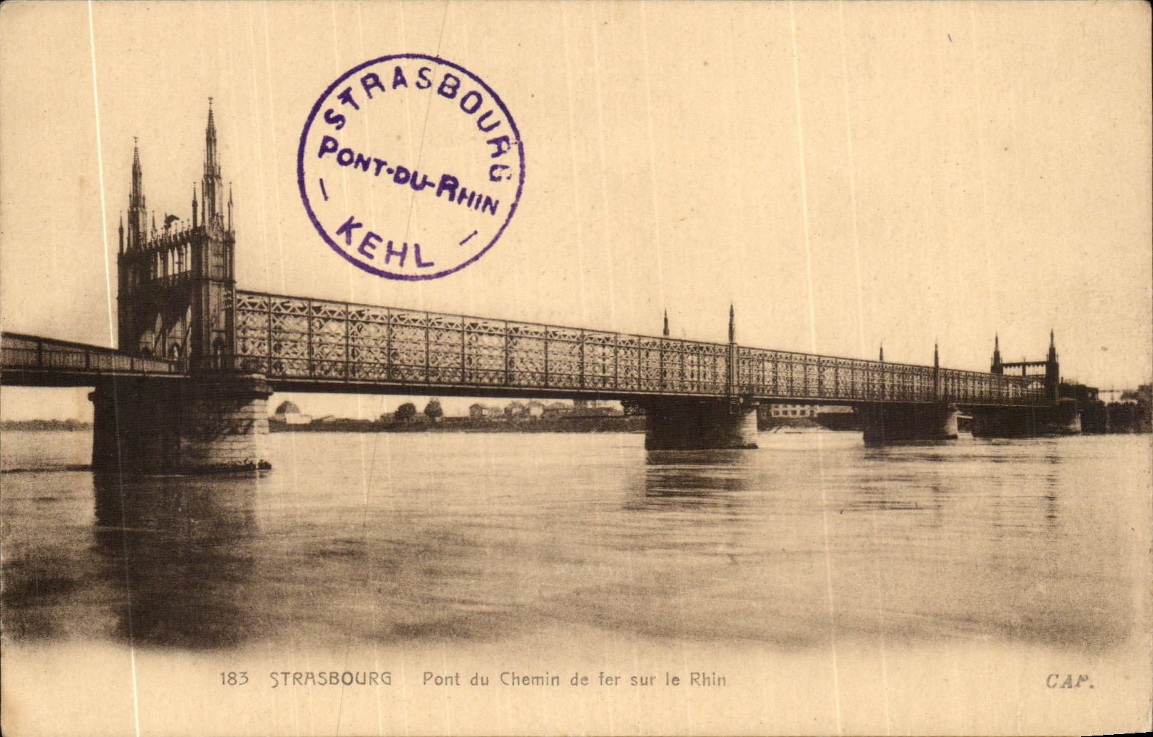 CPA Strasbourg Le pont de Kehl Pont de chemin de fer sur le rhin