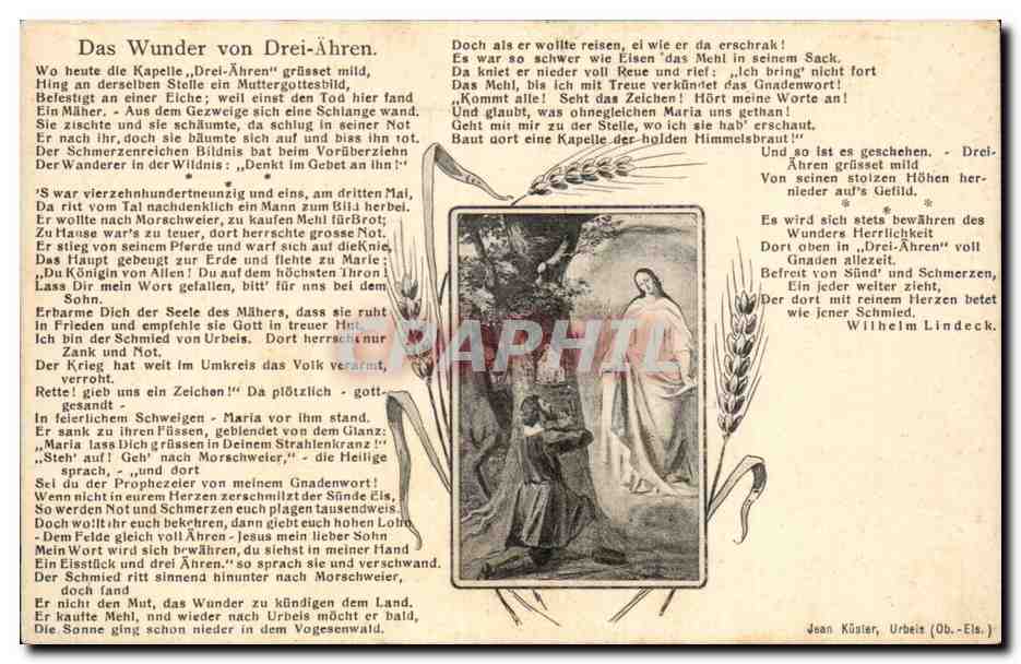 Trois Epis - Das Wunder von Drei Aehren - Gedicht - Poesie - CPA 