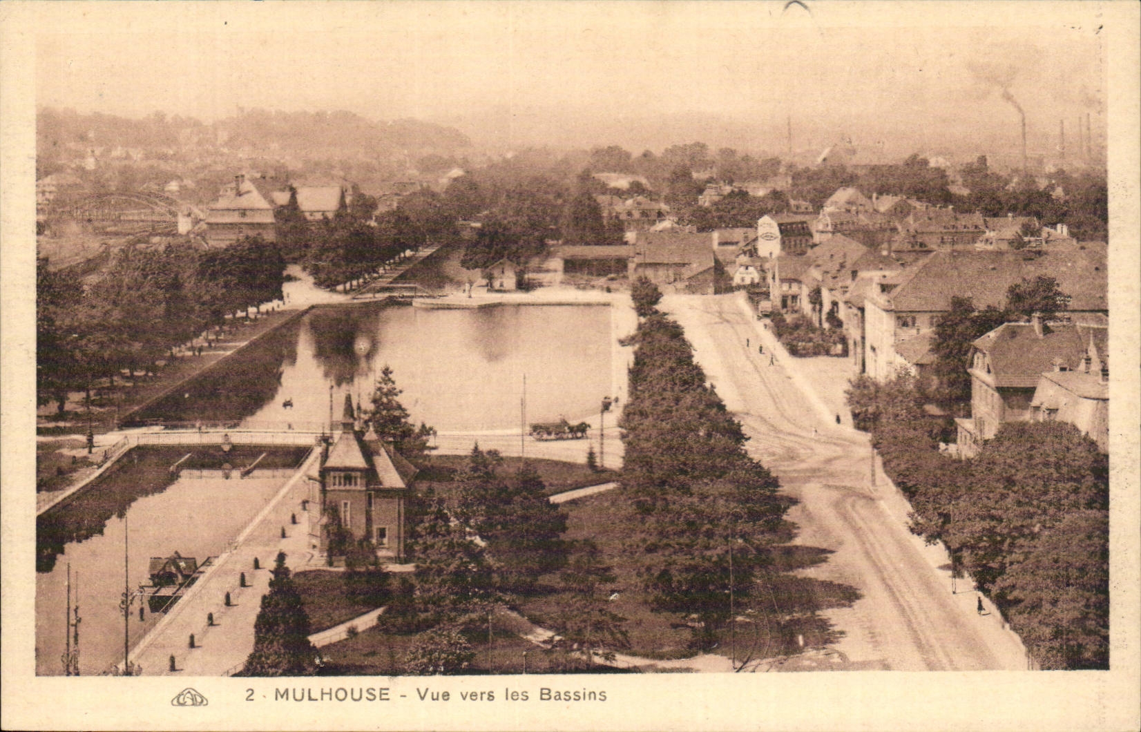 Mulhouse — Vue vers les Bassins — Gr. Association des Arts Philatéliques, Strasbourg