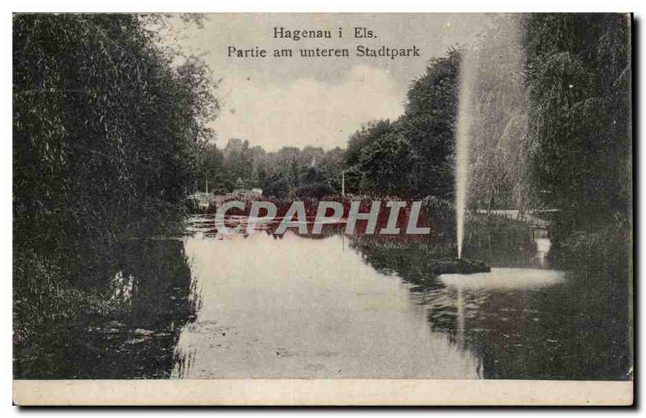 Hagenau i Els. — Partie am unteren Stadtpark — éditeur Mohr & Pötte, Strasbourg