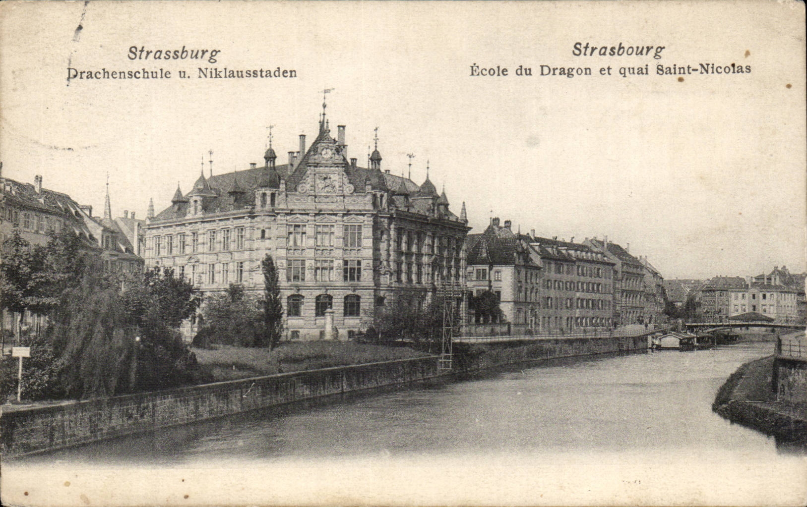 Strasbourg — École du Dragon et quai Saint-Nicolas — éditeur non identifié