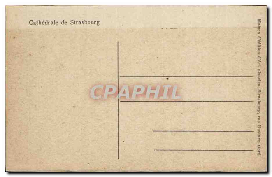 Strasbourg - Strassburg - La Cathedrale - CPA  — Verso