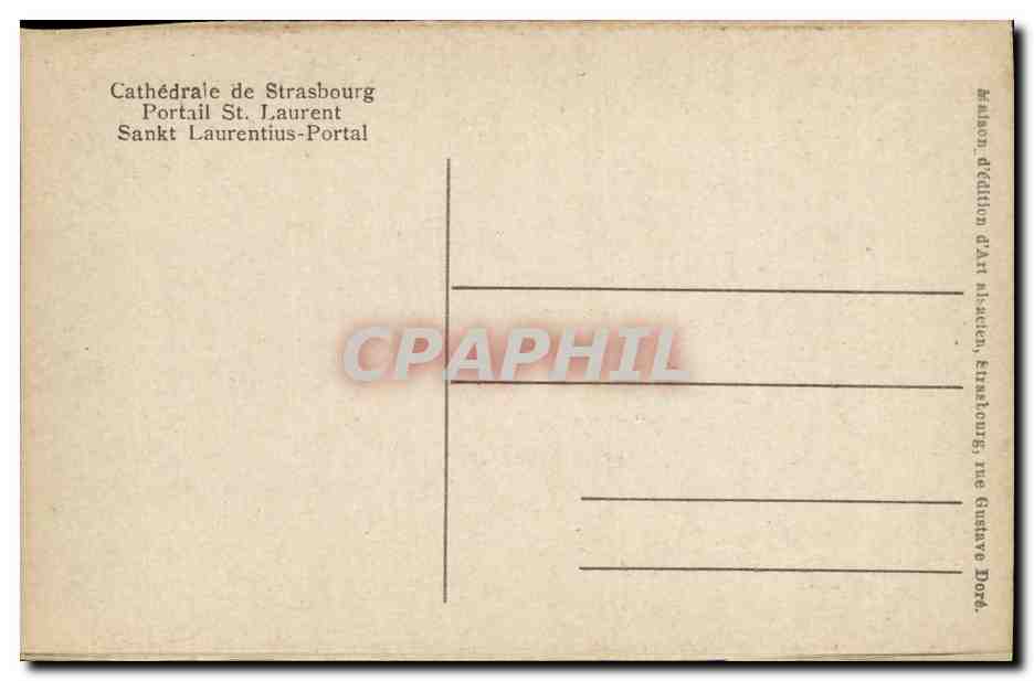Strasbourg - Strassburg - La Cathedrale - Portail St Laurent - CPA  — Verso