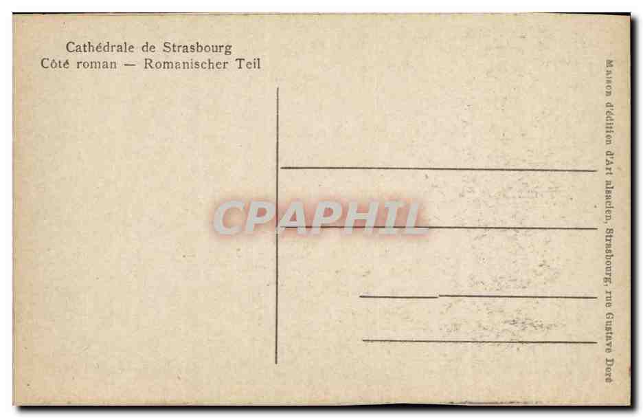 Strasbourg - Strassburg - Cote Roman - Romanischer Teil - CPA  — Verso