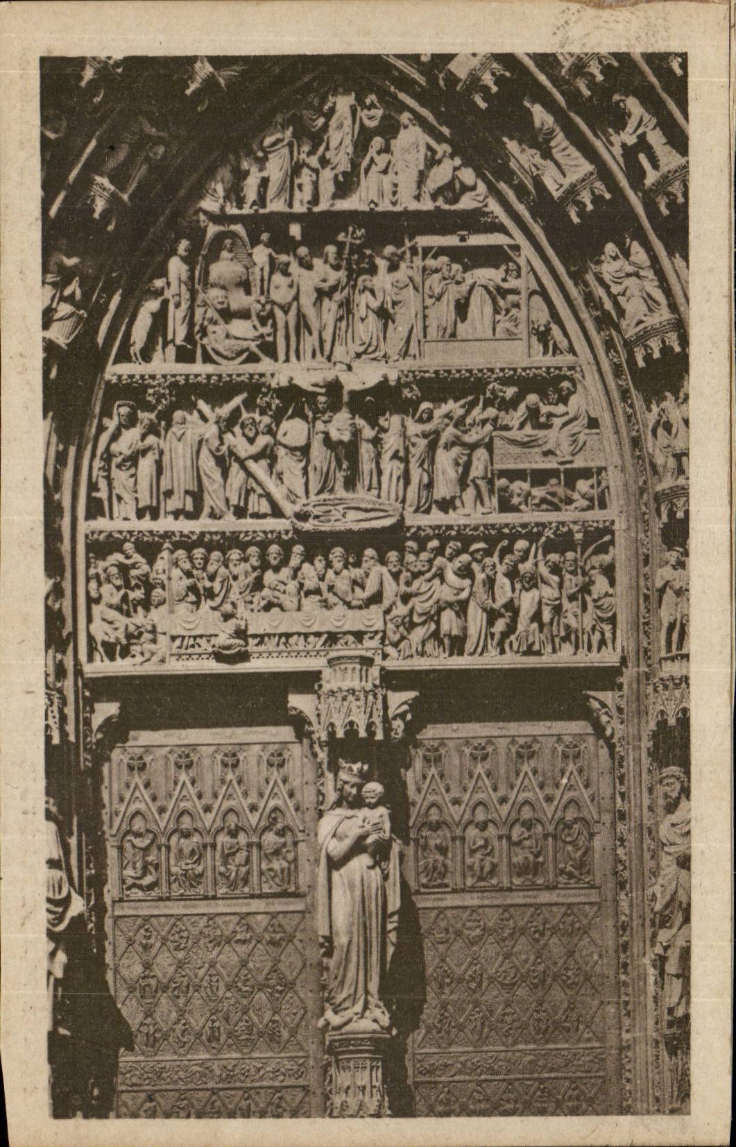 Strasbourg - Strassburg - La Cathedrale - Le Grand Portail - Bogenfeld des Hauptportals - CPA 