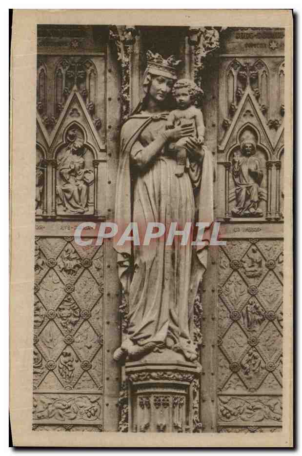Strasbourg - Strassburg - La Cathedrale - La Madone au grand Portail - CPA 