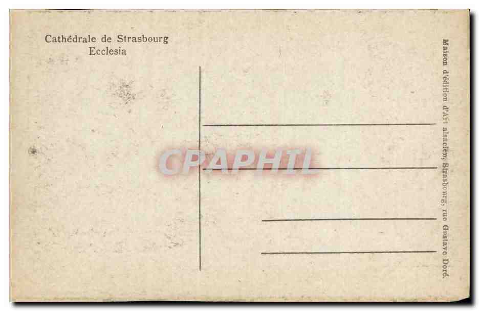 Strasbourg - Strassburg - La Cathedrale - Ecclesia - CPA  — Verso