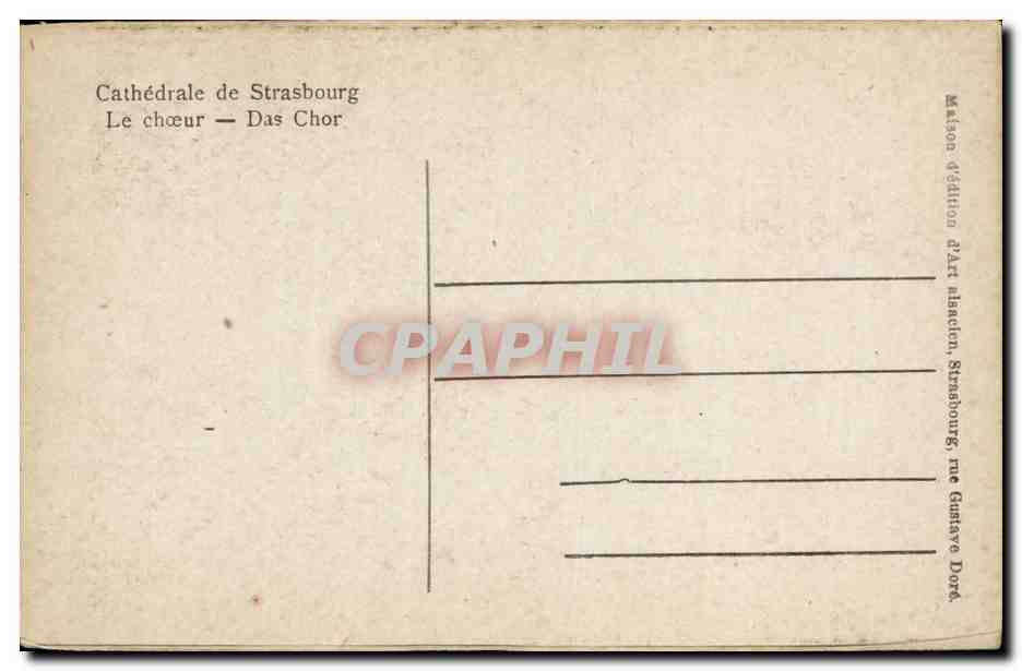 Strasbourg - Strassburg - La Cathedrale - Le Choeur - Das Chor - CPA  — Rückseite
